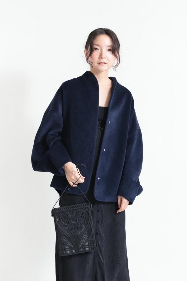 【Mame Kurogouchi 】Beaver Finished Alpaca Wool Blouson Mame Kurogouchi】Beaver Finished Alpaca Wool Blouson - gray