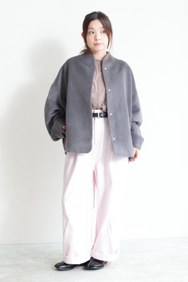 【マメ クロゴウチ】Beaver Finished Alpaca Wool Chester Coat Beaver Finished Alpaca Wool Chester Coat(MM24FW-CO055) -Grey