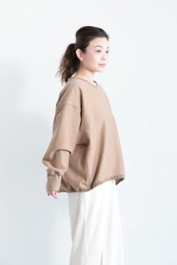 SIWALY fluid(꡼ե륤) V-neck Bonding Pullover  mocha