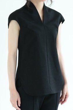 Mame Kurogouchi(ޥ) Cotton Jersey French Sleeve Top  BLACK