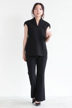 Mame Kurogouchi(ޥ) Cotton Jersey French Sleeve Top  BLACK