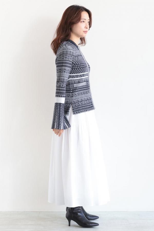 Mame Kurogouchi♡ Floral Jacquard Cotton Pleated Skirt レディース】Floral Jacquard Cotton Pleated Skirt | Mame
