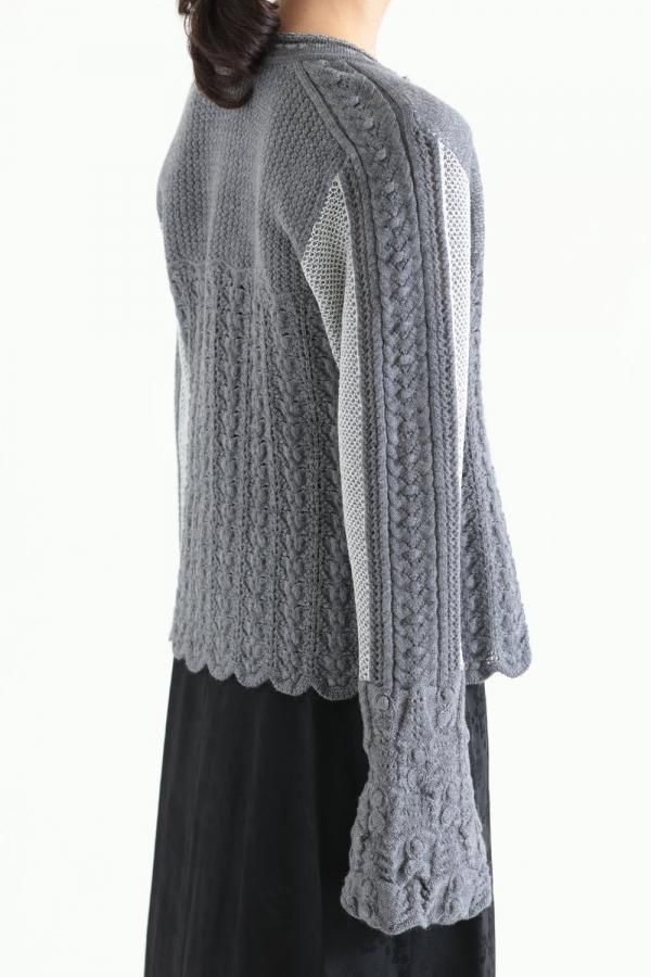 マメクロゴウチ mame kurogouchi 【Openwork Pattern Knitted Cardigan】 ニットカーディガン MM24F Openwork Pattern Knitted