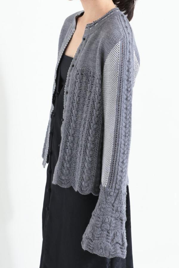 の*ん様 Openwork Pattern Knitted Cardigan m Openwork Pattern Knitted