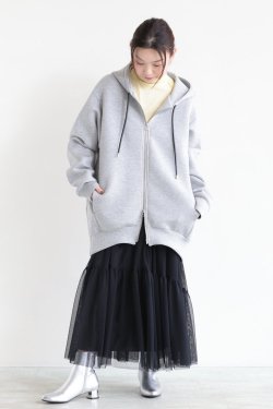 ELENDEEK(ǥ) TUCK HEM ZIP HOODIE GRY