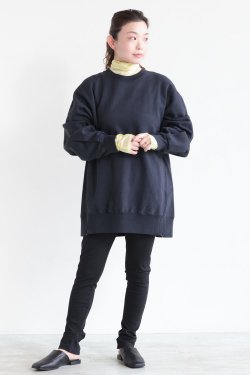 unfil(ե) vintage cotton fleece side zip oversized sweatshirt  old black
