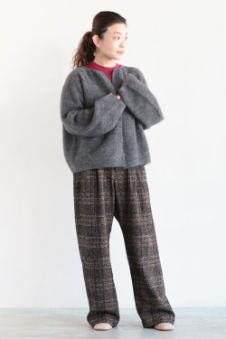 unfil(ե) stretch superkid mohair short cardigan  gray