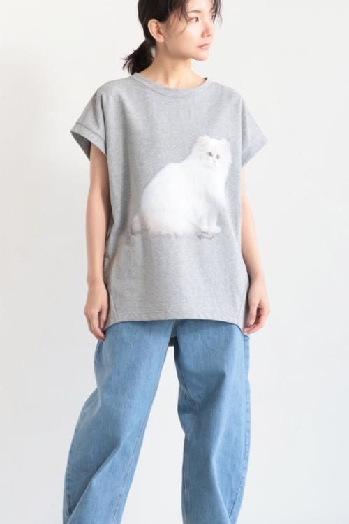 値下げ 新品未使用MUVEIL ミュベール　ポパイプリントTシャツ　ブルー MUVEIL - MUVEIL ポパイプリントTシャツ ブルーの通販 by こむぎ