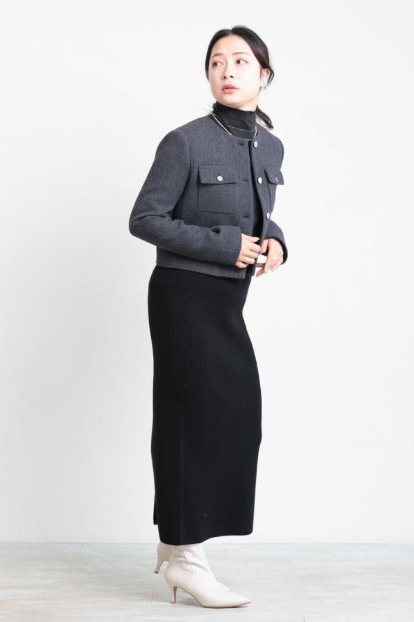 Theory Holiday Tweed Cropped Jacket in Black | Lyst