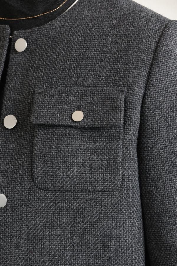 theory セオリー Plush Tweed PKT Cardgn JKT Theory(セオリー) PLUSH TWEED PKT CARDIGAN JKT CHARCOAL