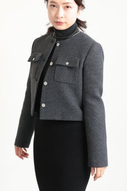 <img class='new_mark_img1' src='https://img.shop-pro.jp/img/new/icons20.gif' style='border:none;display:inline;margin:0px;padding:0px;width:auto;' />Theory(꡼) PLUSH TWEED PKT CARDIGAN JKT  CHARCOAL MELANGE 