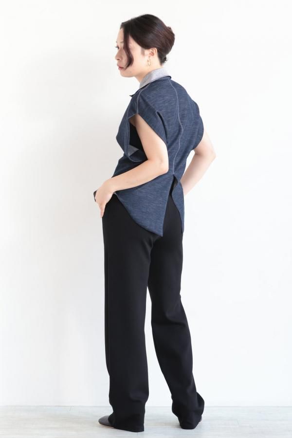 【Mame Kurogouchi】Double Jersey Over Sized Top Double Jersey Over Sized Top - navy - Mame Kurogouchi