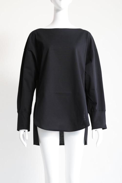 大人気☆【Mame Kurogouchi】Oversized Cotton Boat Neck Top Oversized Cotton Boat Neck Top(2 GREY): Mame Kurogouchi