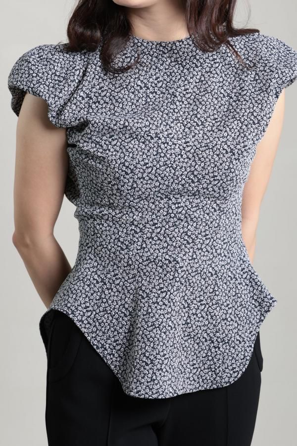 Mame Kurogouchi(マメ) Micro Floral Jacquard Top - YAMAROKU
