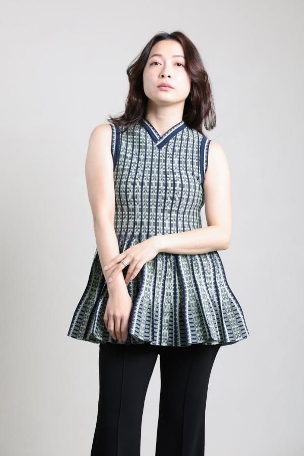 Mame Kurogouchi(マメ) Lantern Knitted Volume Top - YAMAROKU