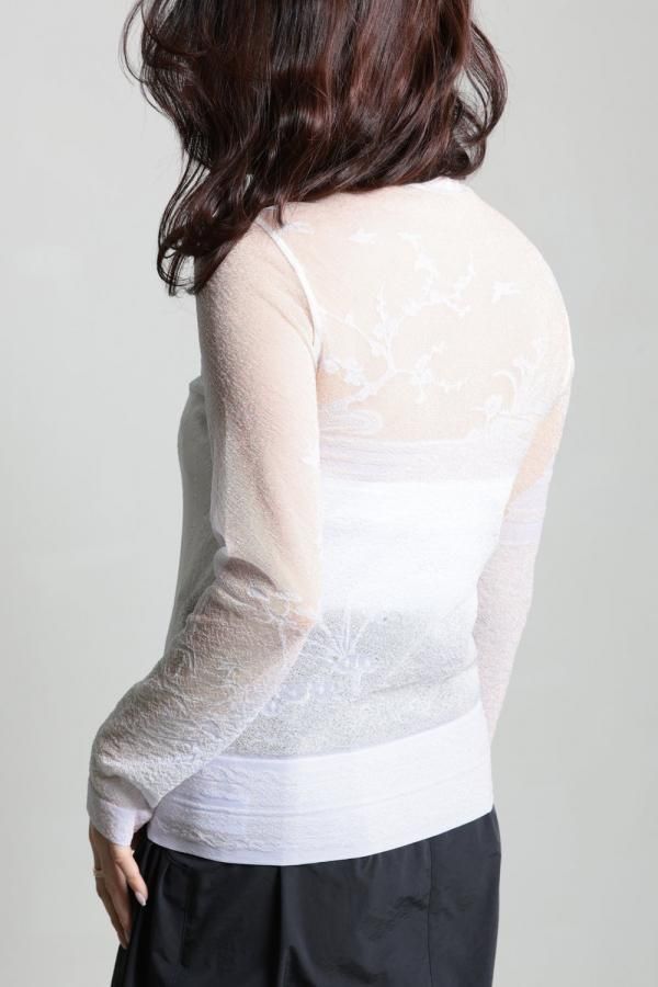 Mame Kurogouchi(マメ) Nature Pattern Sheer Knitted High Neck