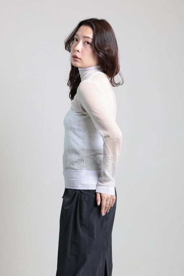Mame Kurogouchi(マメ) Nature Pattern Sheer Knitted High Neck