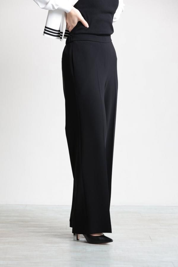 【23年製】セオリー Easy Shift DR Admiral Crepe 黒 Theory(セオリー) ADMIRAL CREPE WIDE PULL ON L - YAMAROKU