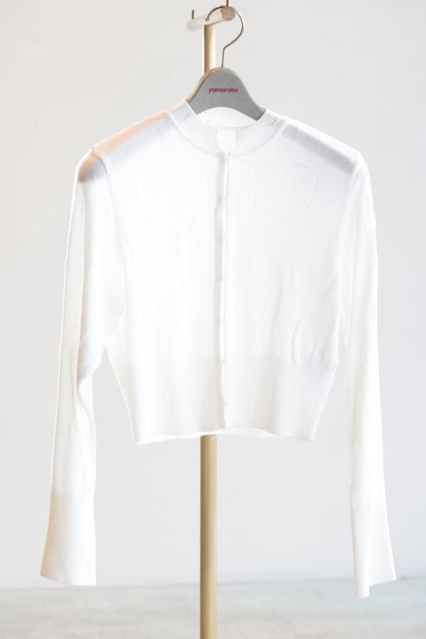 Mame Kurogouchi(マメ) Woman Figure Knitted Cardigan WHITE
