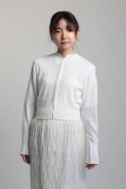 Mame Kurogouchi(ޥ) Woman Figure Knitted Cardigan  WHITE