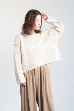 unfil(ե) double honeycomb mesh sweater  milk