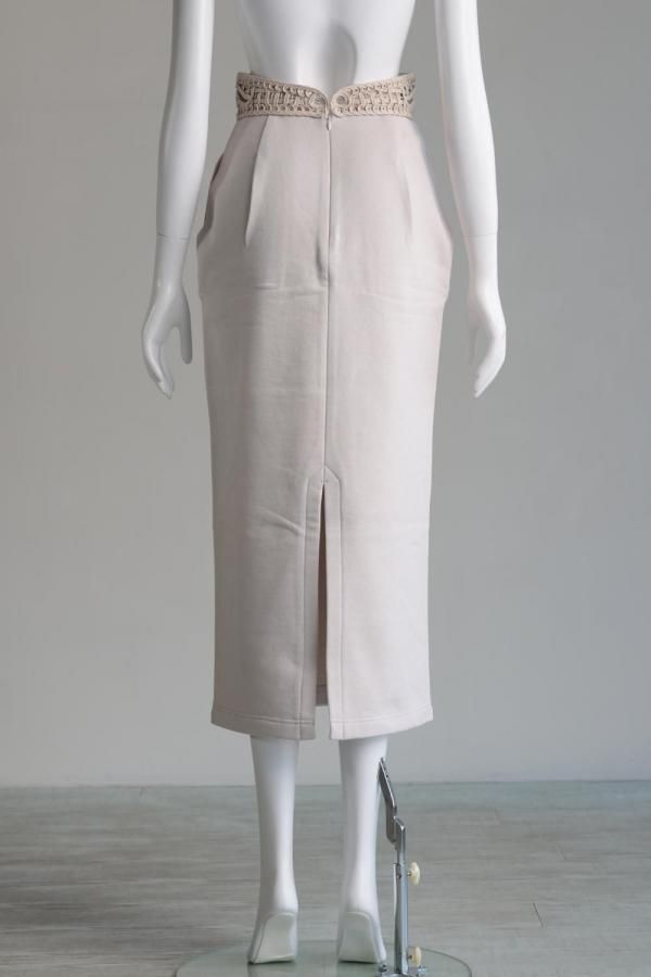Cording Embroidery Sweat Skirt ecru 完売品 Mame Kurogouchi(マメ) Cording Embroidery Sweat Skirt ECRU