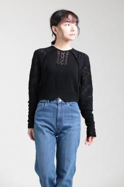 Mame Kurogouchi(ޥ) Lace Knitted Top  BLACK