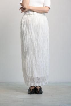 CEaRET FROM araara(å) Sheer Shrink Pleats Skirt  white