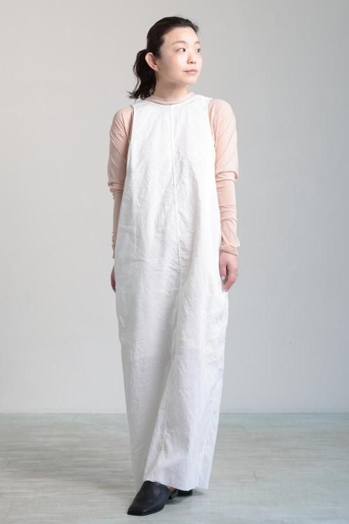 unfil (アンフィル) washed&wrinkled cordlane bareback dress