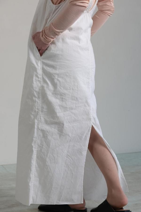 unfil(アンフィル) washed&wrinkled cordlane bareback dress