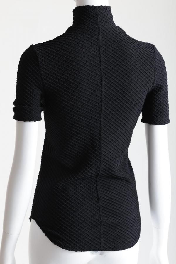Mame Kurogouchi(マメ) Shirring Jersey Jacquard High Neck Top