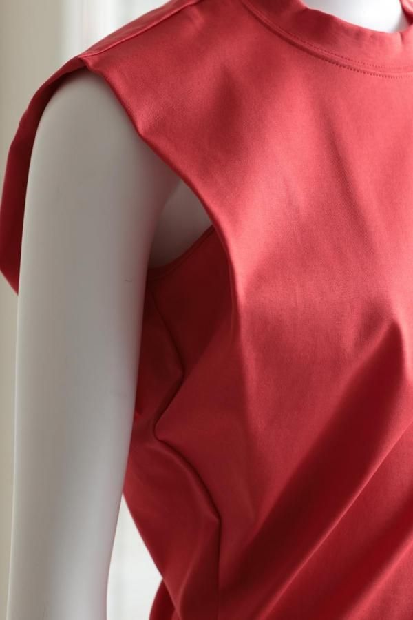 Mame Kurogouchi(マメ) Cotton Jersey Asymmetric Sleeveless