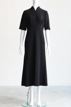 Mame Kurogouchi(ޥ) Triacetate Polyester Georgette Short Sleeve Dress