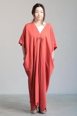 SIWALY fluid(꡼ե륤) V-neck One-piece  red