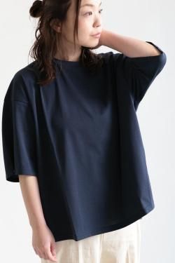 SIWALY fluid(꡼ե륤) UNISEXMiddle Sleeve T-shirt  navy