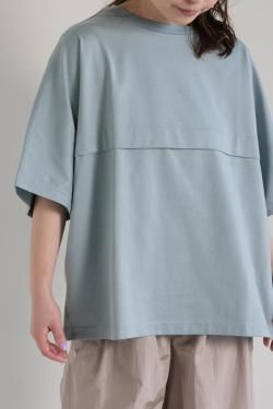 SIWALY fluid(꡼ե륤) Tucked Line T-shirt  lightblue