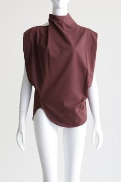 Mame Kurogouchi(ޥ) Cotton Jersey Asymmetry Top  BROWN