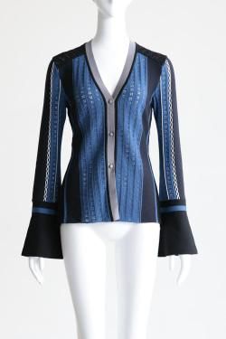 Mame Kurogouchi(ޥ) Geometric Pattern Knitted Cardigan