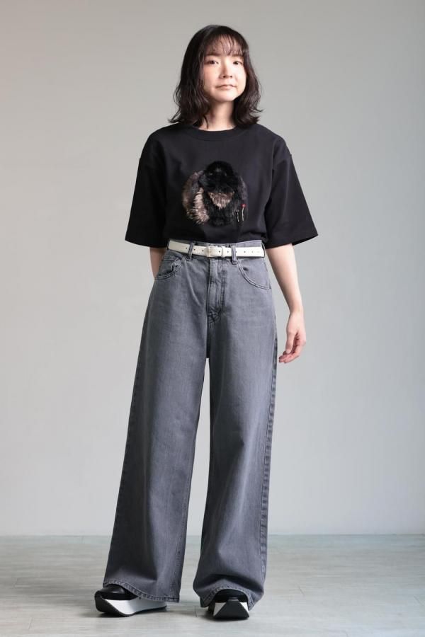 【新品、未使用】MUVEIL ミュベール サイドレース付きデニム！ MUVEIL(ミュベール) フリルデニムパンツ - YAMAROKU（ヤマロク