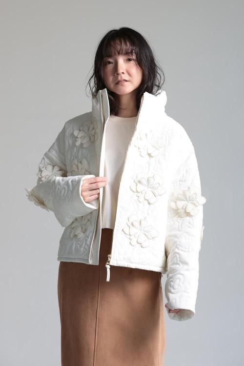 MUVEIL(ミュベール) 立体フラワージャケット white - YAMAROKU