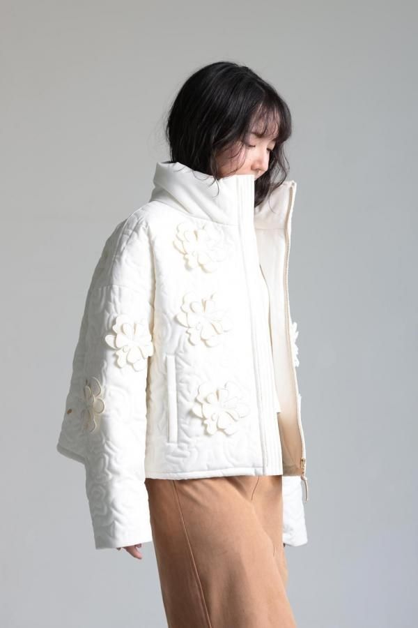 MUVEIL(ミュベール) 立体フラワージャケット white - YAMAROKU