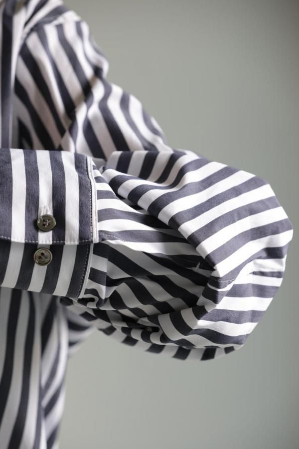 Theory(セオリー) Awning Stripe Fixed Sleeve Shirt - YAMAROKU