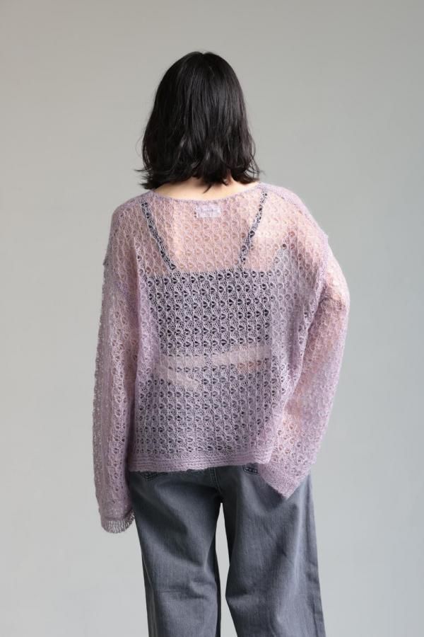 あわわ ADAWAS(アダワス) OPEN-KNIT MOHAIR TOP - YAMAROKU（ヤマロク