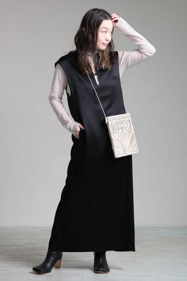 Mame Kurogouchi(マメ) Embossed Leather Motif Triacetate Dress
