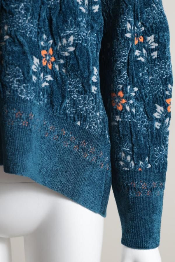 小物 mame Mame Kurogouchi(マメ) Floral Motif Chenille Knitted Top