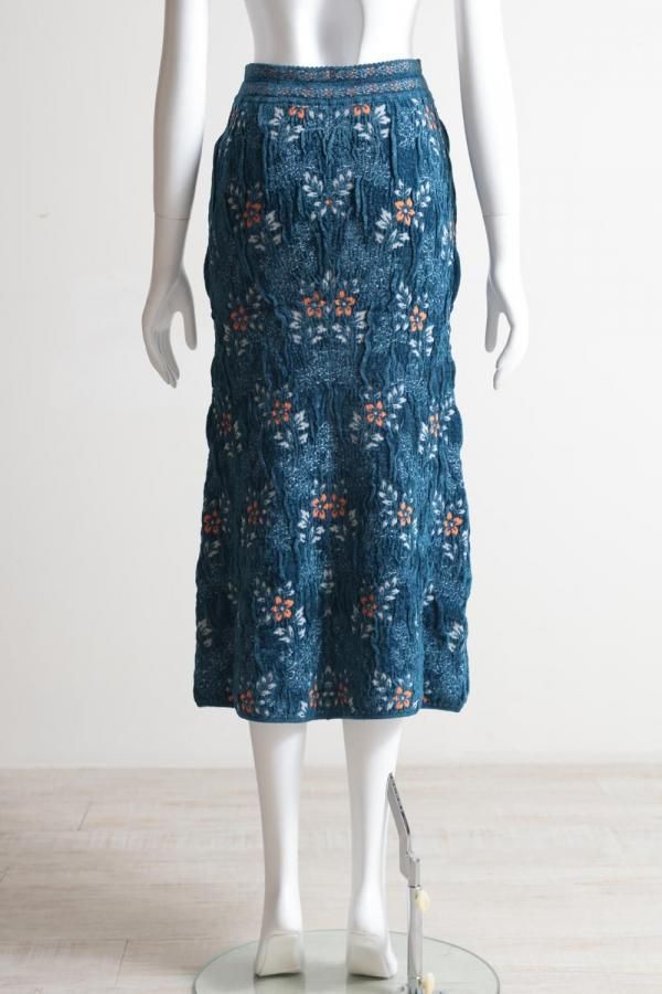 kurorokuさま Mame Kurogouchi(マメ) Floral Motif Chenille Knitted Skirt