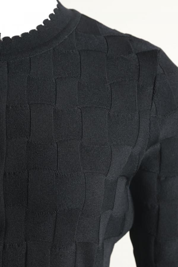 Mame Kurogouchi(マメ) Links Stitch Knitted Cardigan BLACK