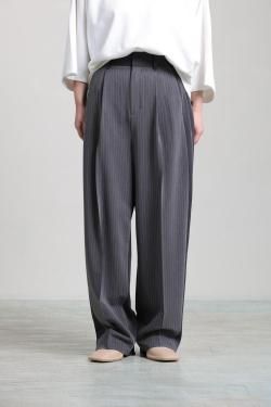 CEaRET FROM araara(å) Docking Wide Straight Pants  stripegray