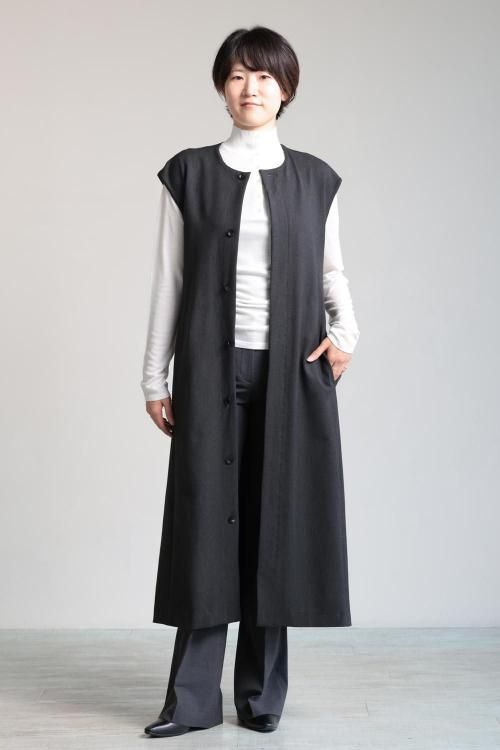 SIWALY fluid(シワリーフルイド) Gilet One-piece charcoal gray