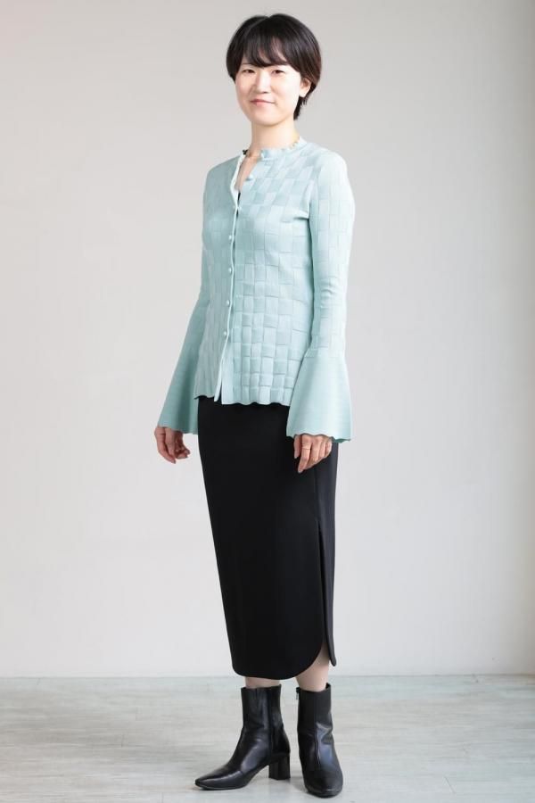 Mame Kurogouchi(マメ) Double Jersey Asymmetric Skirt BLACK